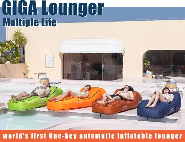 2023 Fast inflatable air sofa bag inflatable lounger oneclick automatic air sofa for camping&hiking