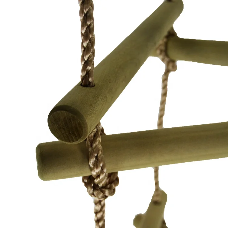 
climbing wooden triangular ropeladder 
