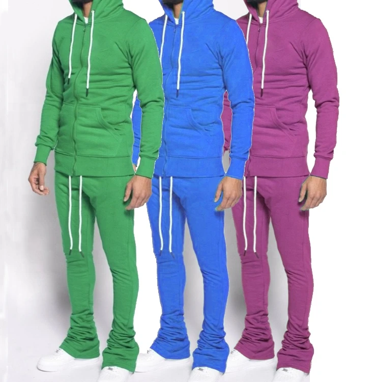 high quality men stacked joggers sets tracksuit men 2 piece set hoodie sets men