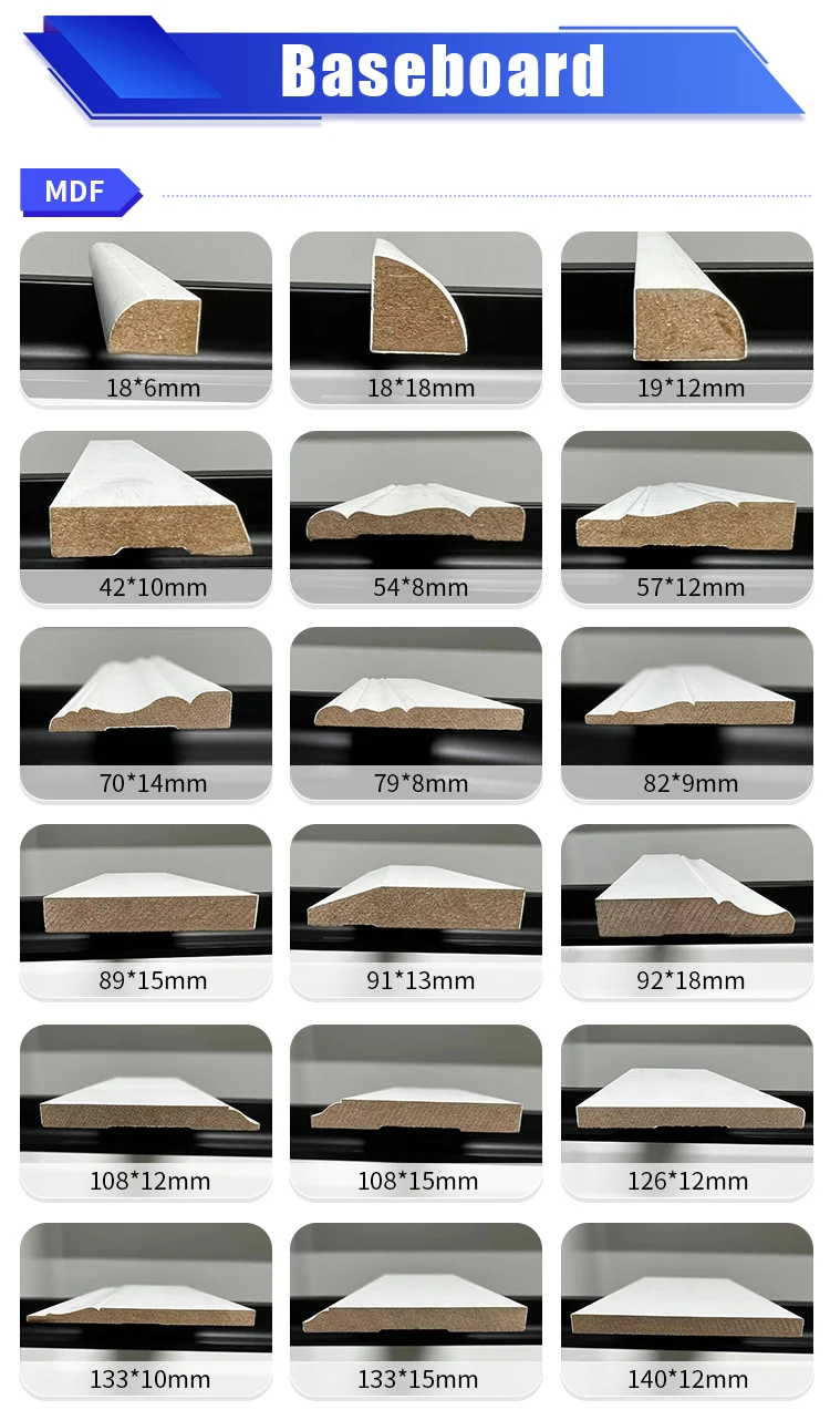 White Primed Wall Skirting Border Water Resistant Wall Skirting Board With The Wall