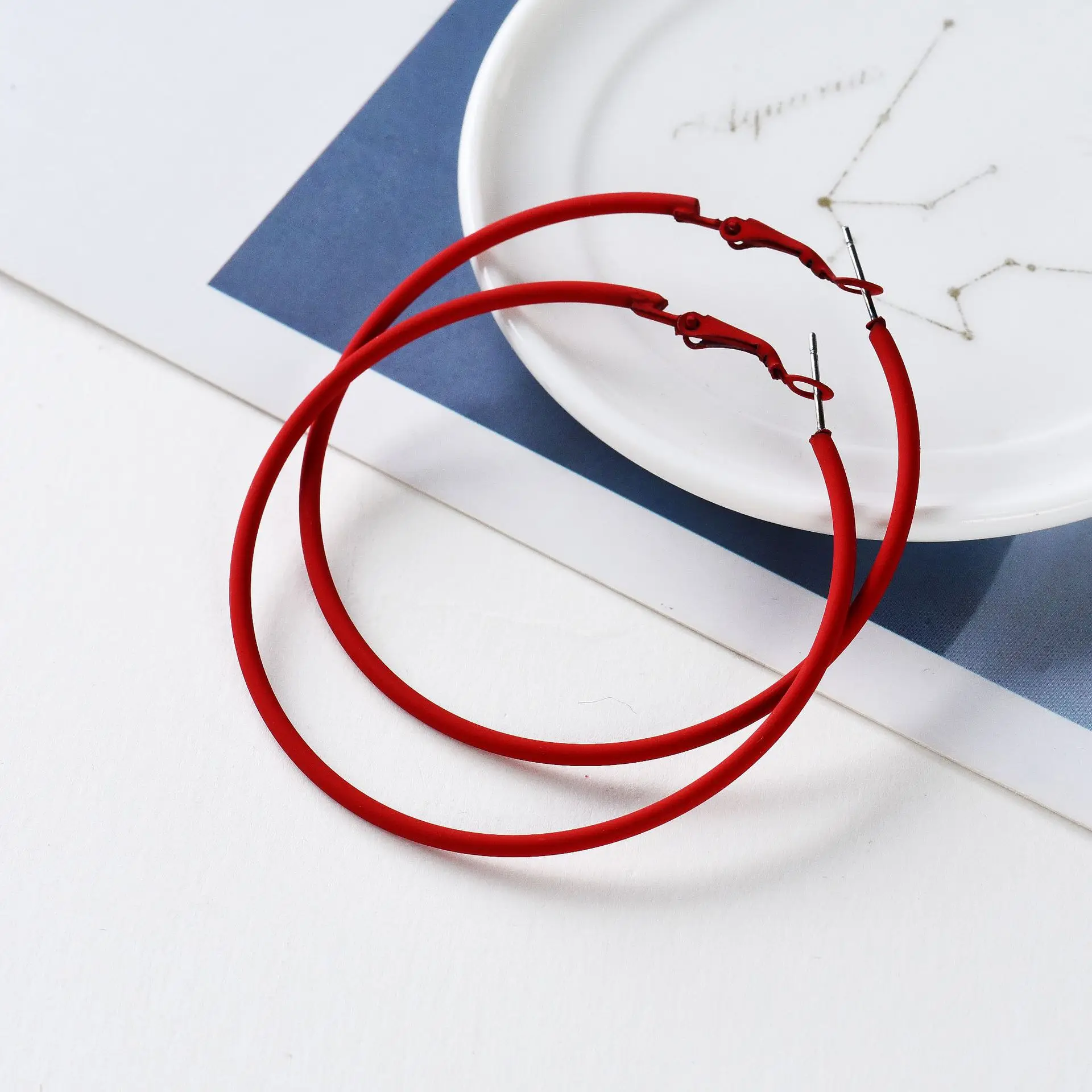 Fashionable Jewelry Diamond Thick Earrings Large Rhinestone Hoop Earrings Big Circle Oversized Diamond Hoop Earrings