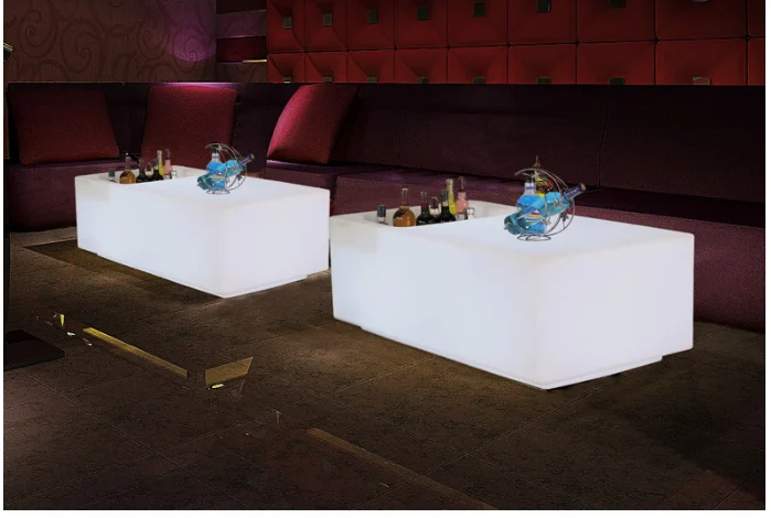 Glowing party plastic led lighted portable bar ice bucket table for nightclub