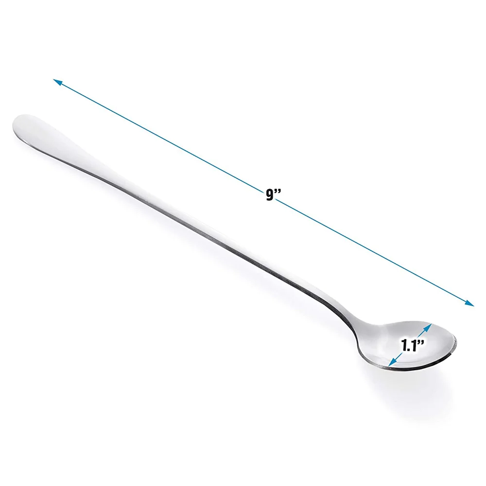 Cranked Stainless Steel 18/8  Latte Coffee spoon set of 8pc