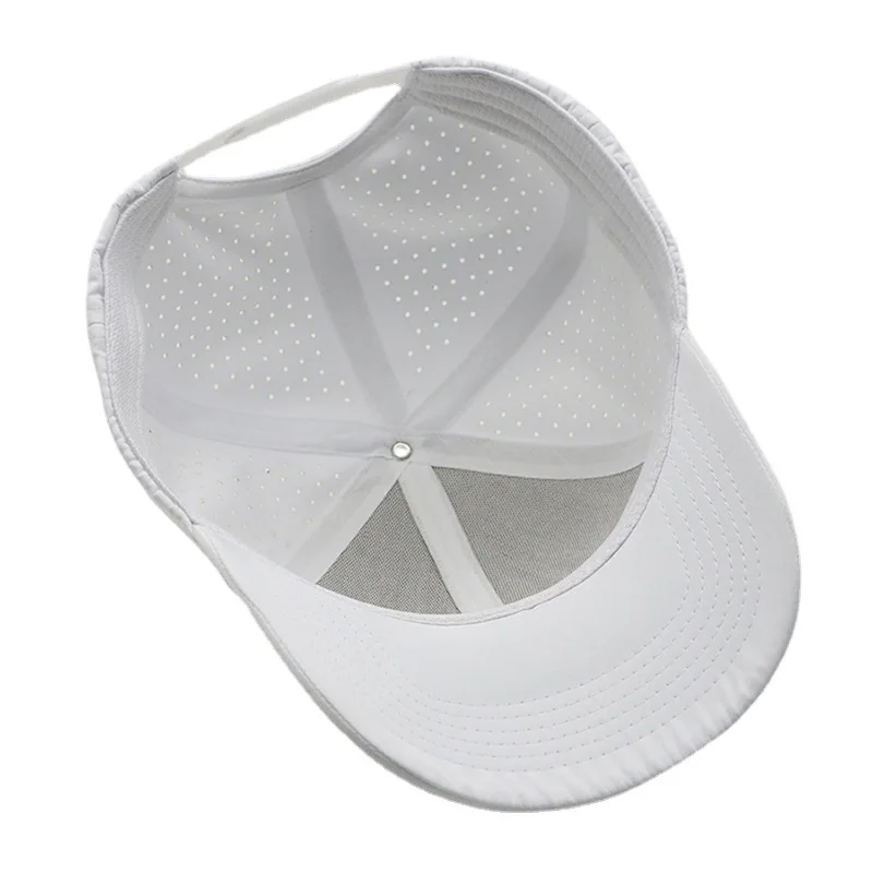 Customized Black Mens Unisex 6 Panel Perforated Laser Cutting Hole Drilled Gorras Sport Baseball Hat Caps With Rope