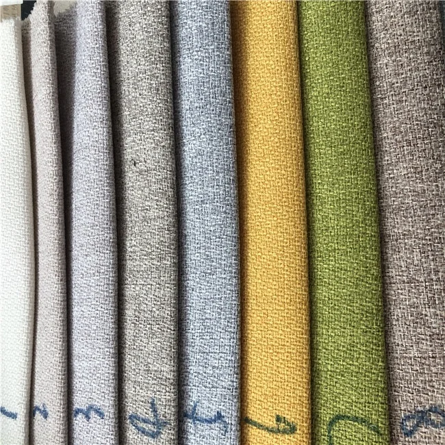 Home Textile fabrics Curtain Colorful Orange Cheap 100% Polyester oxford linen  Fabric For sofa  Living Room Bedroom Office