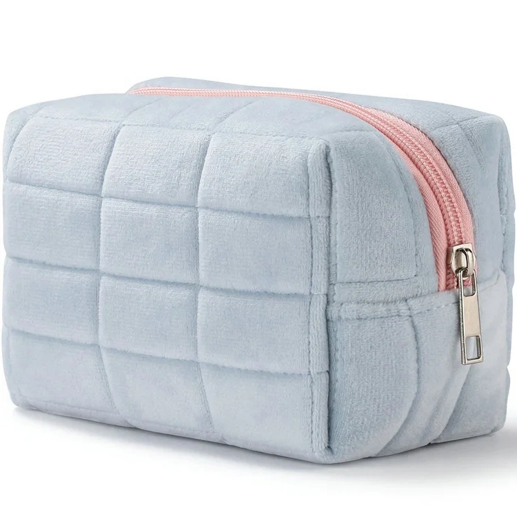 Makeup Checkered Cosmetic Bag Green Makeup Pouch Travel Toiletry Bag Organizer Cute Makeup Brushes Storage Bag for Women