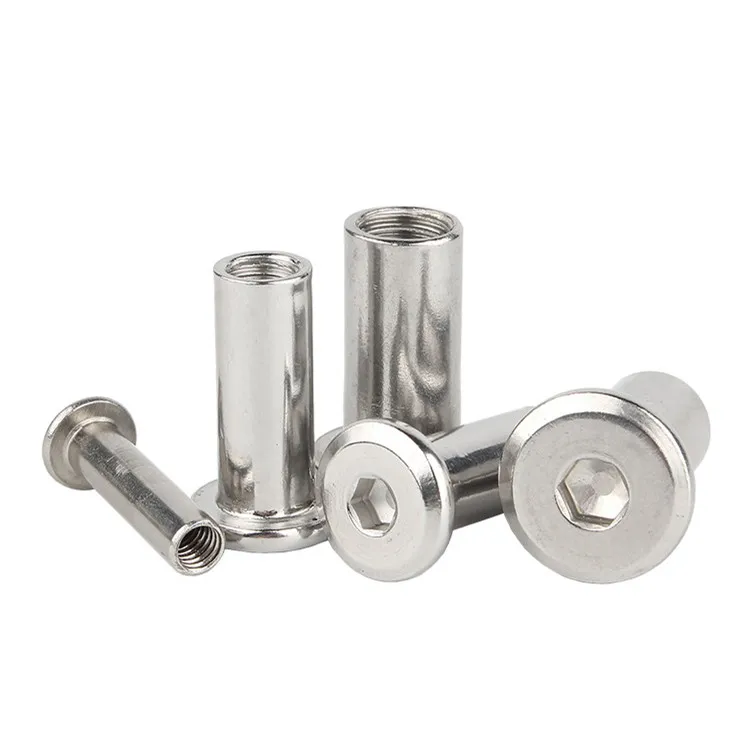Stainless Steel 304 Hex Socket Furniture Screw Barrel Nut M3 M4 M5 M6 M8 M10 Binding Post Splint Nut