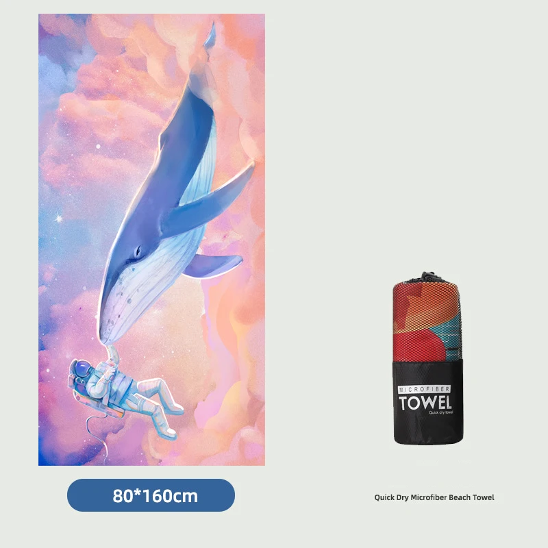 Wholesale high quality lightweight custom logo beach towel personalized design quick dry sand free microfiber beach towel