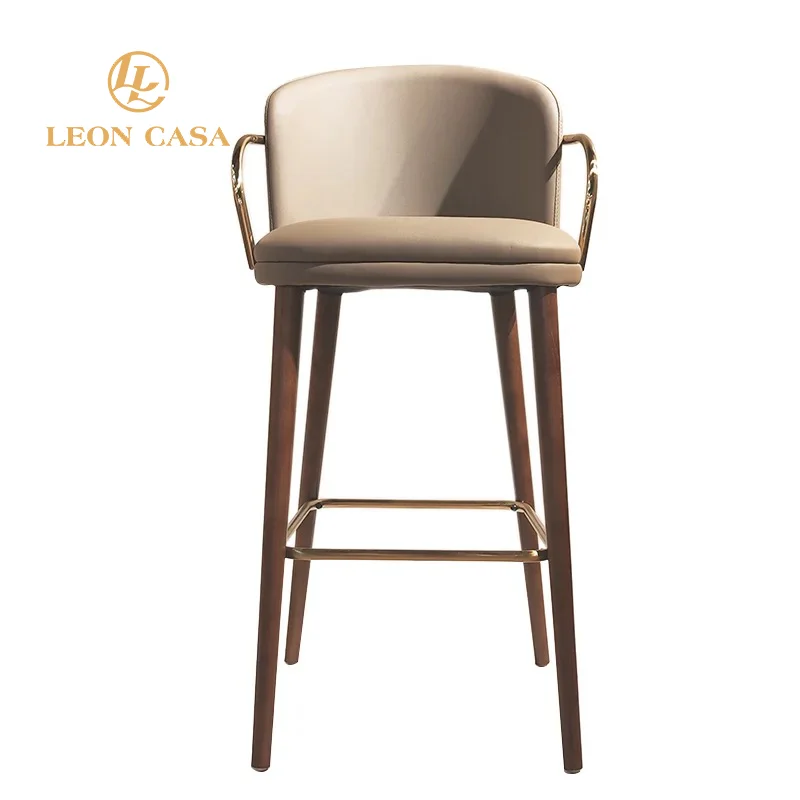 Custom Italy Design Factory Price Bar Chairs Wooden Bar Stools Comfortable Counter Height Bar Stools