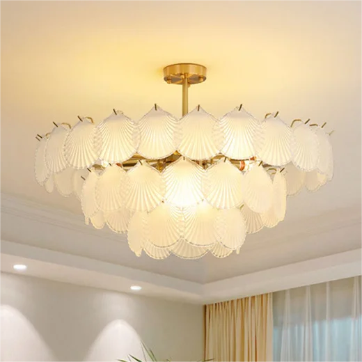 Light luxury bedroom living room pendant light golden romantic villa hotel glass Crystal chandelier