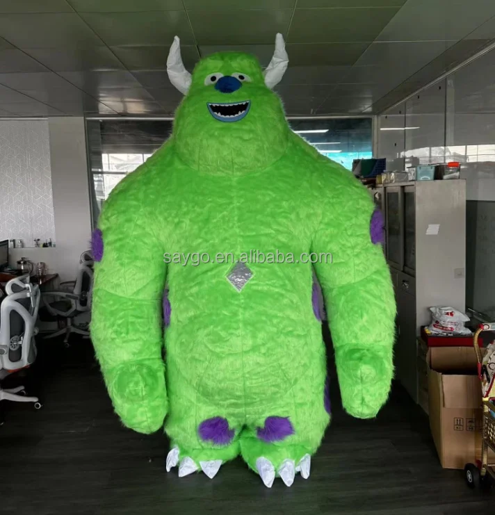 Commercial Unisex Green Monster Costume Inflatable Monster Inc Costume Large Giant Monster Suits for Party Dressing Performance