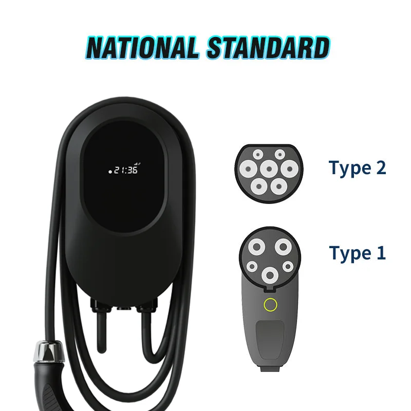 Wallbox Maxgreen 7kw 11kw 22kw type1 type2 Уровень 2 3 фазы хорошая цена домашнего использования ev зарядное устройство wallbox управления