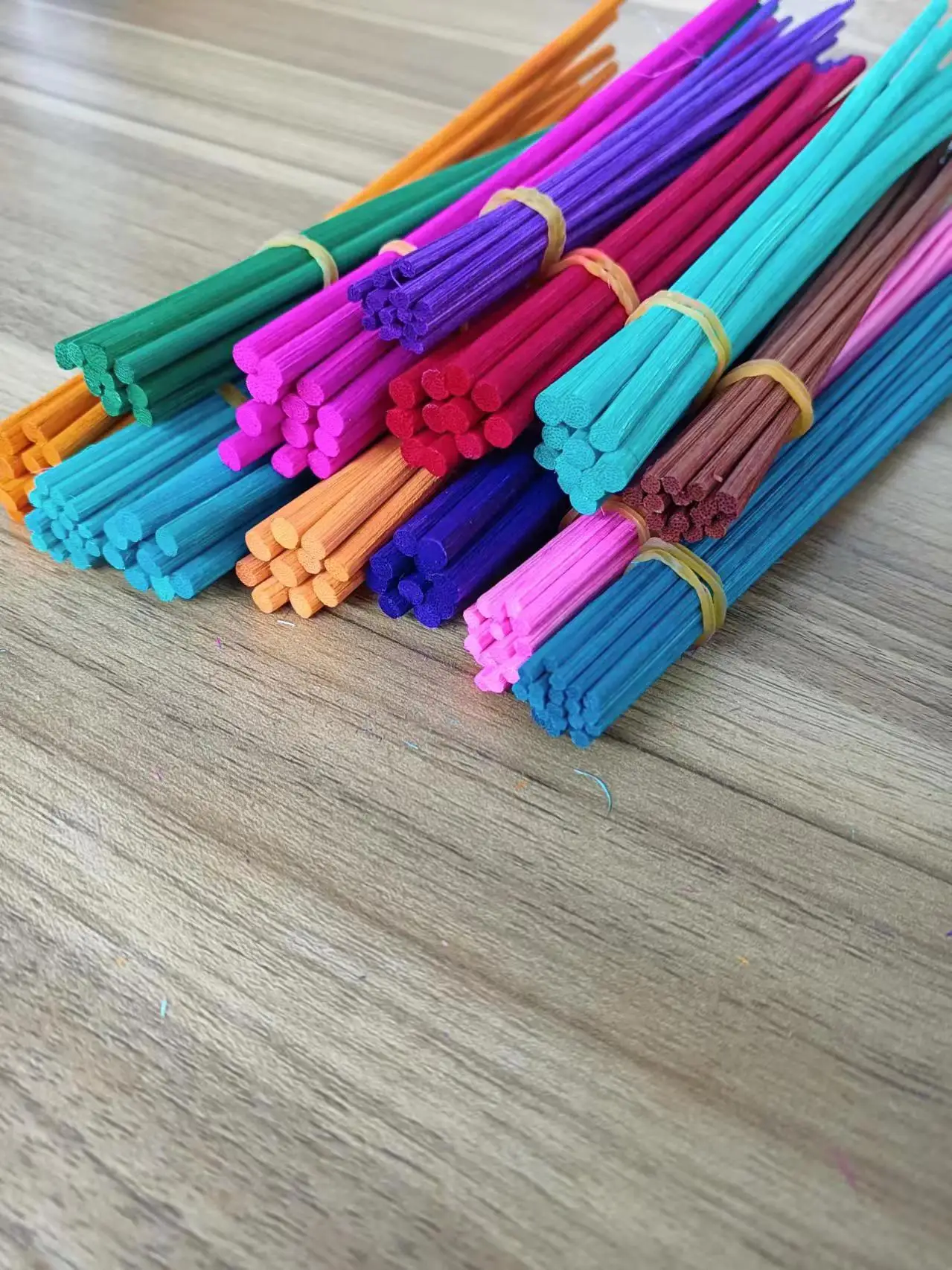 Home doctorate colorful fiber wicks air freshener fragrance oil absorb synthetic polyester rods natural rattan diffuser sticks