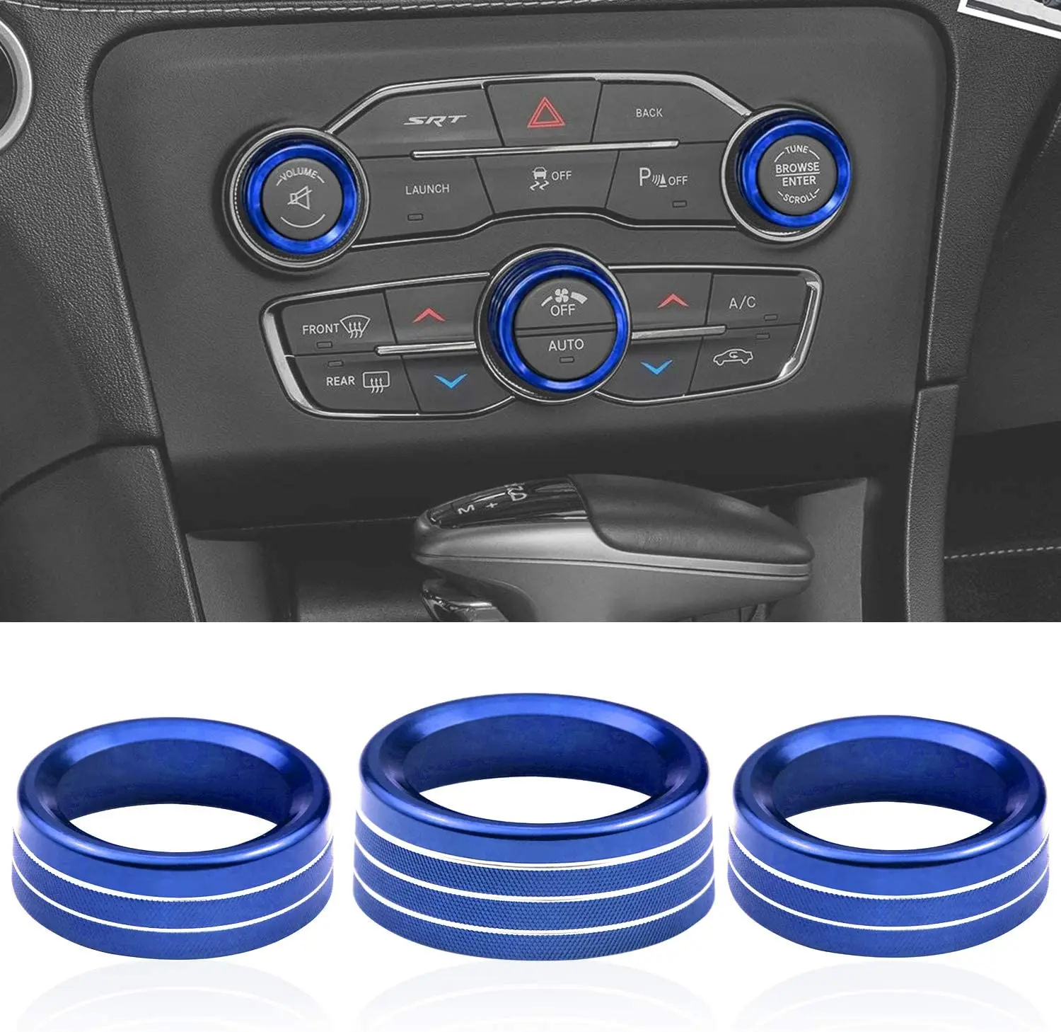 Air Conditioner Switch CD Button Knob Interior Decoration Cover for Dodge Challenger Charger Chrysler 300 300s 2015-2019