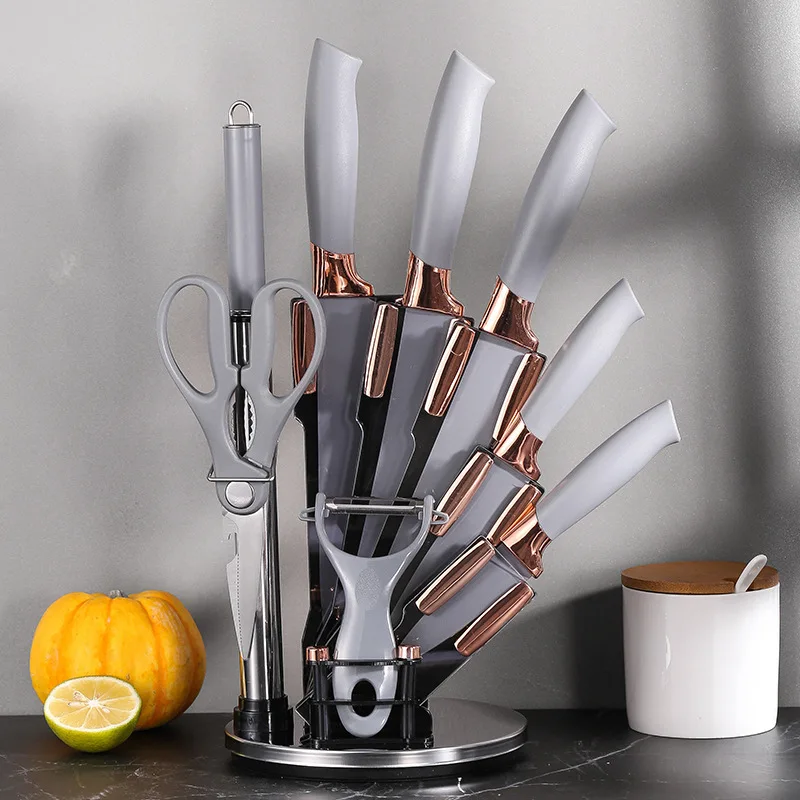 Stainless steel kitchen set with 9 sets of cutting tools and gifts