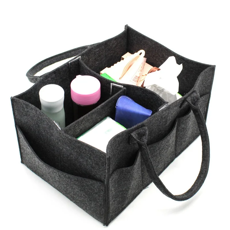 popular Baby Diaper Caddy Organizer Felt bag Portable Holder Bag for Changing Table and Car