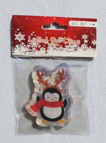 Custom Holiday Style Christmas Kids Stickers Magic Window Decorative Gel   LED  Jelly Stickers With Light