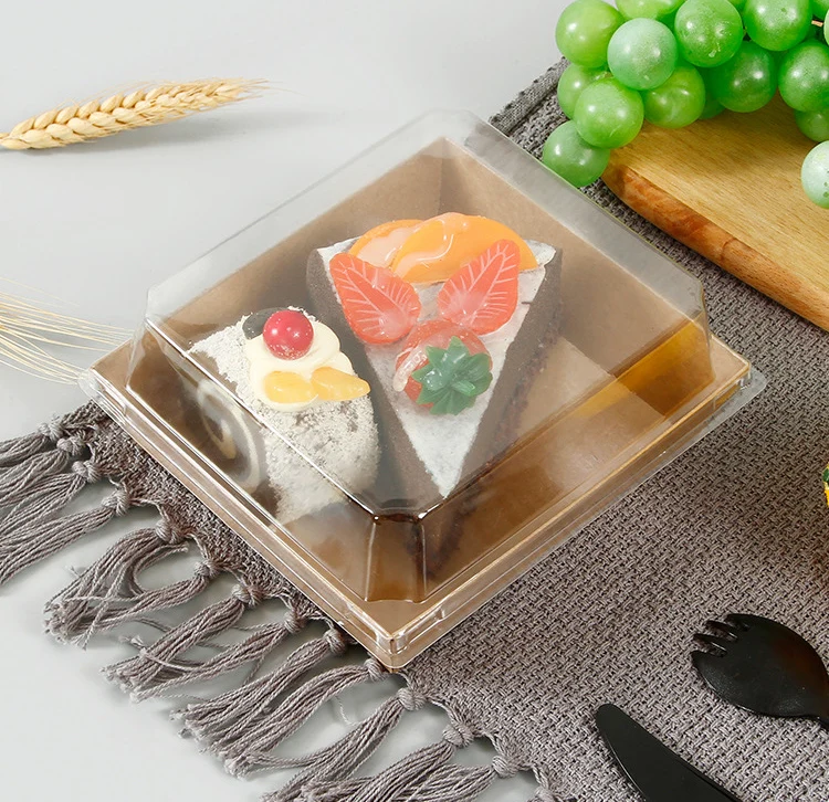 5 inches White Square Disposable Food Containers Sandwich Slice Cake Bakery Paper Charcuterie Boxes with Clear Secure Lids