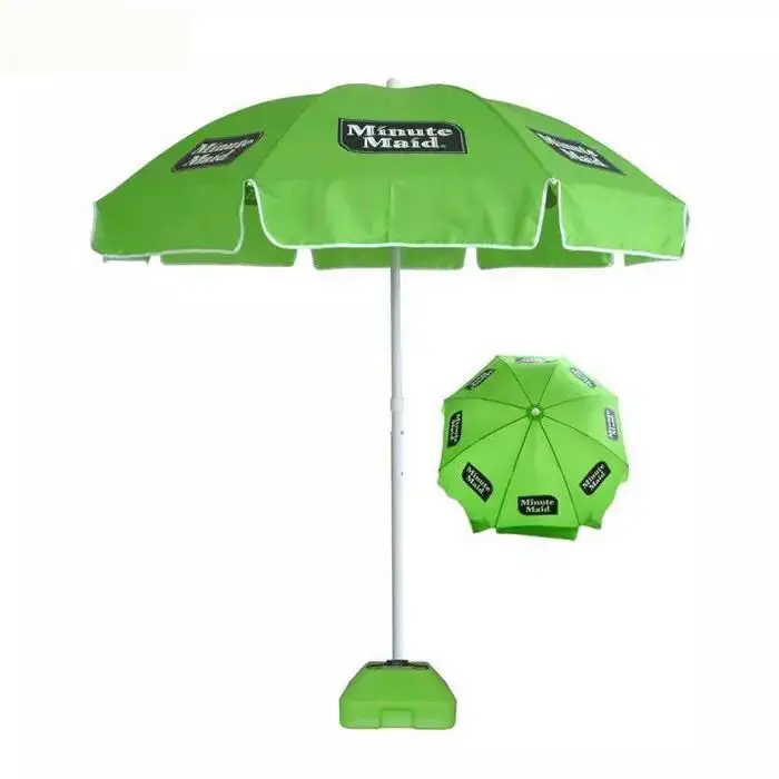 HLY Parasol Garden Sunshade Big Promotional Umbrella with Company Logo Branded Custom Advertising Outdoor Wooden Umbrella