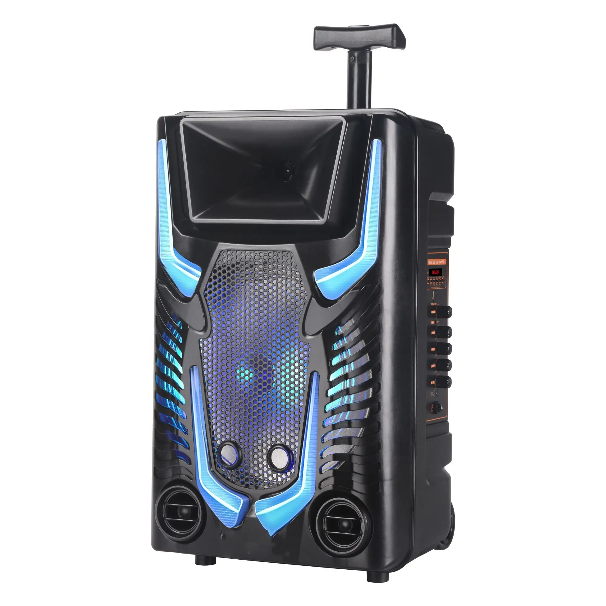 Custom wholesale trolley portable rechargeable battery speakers for karaoke