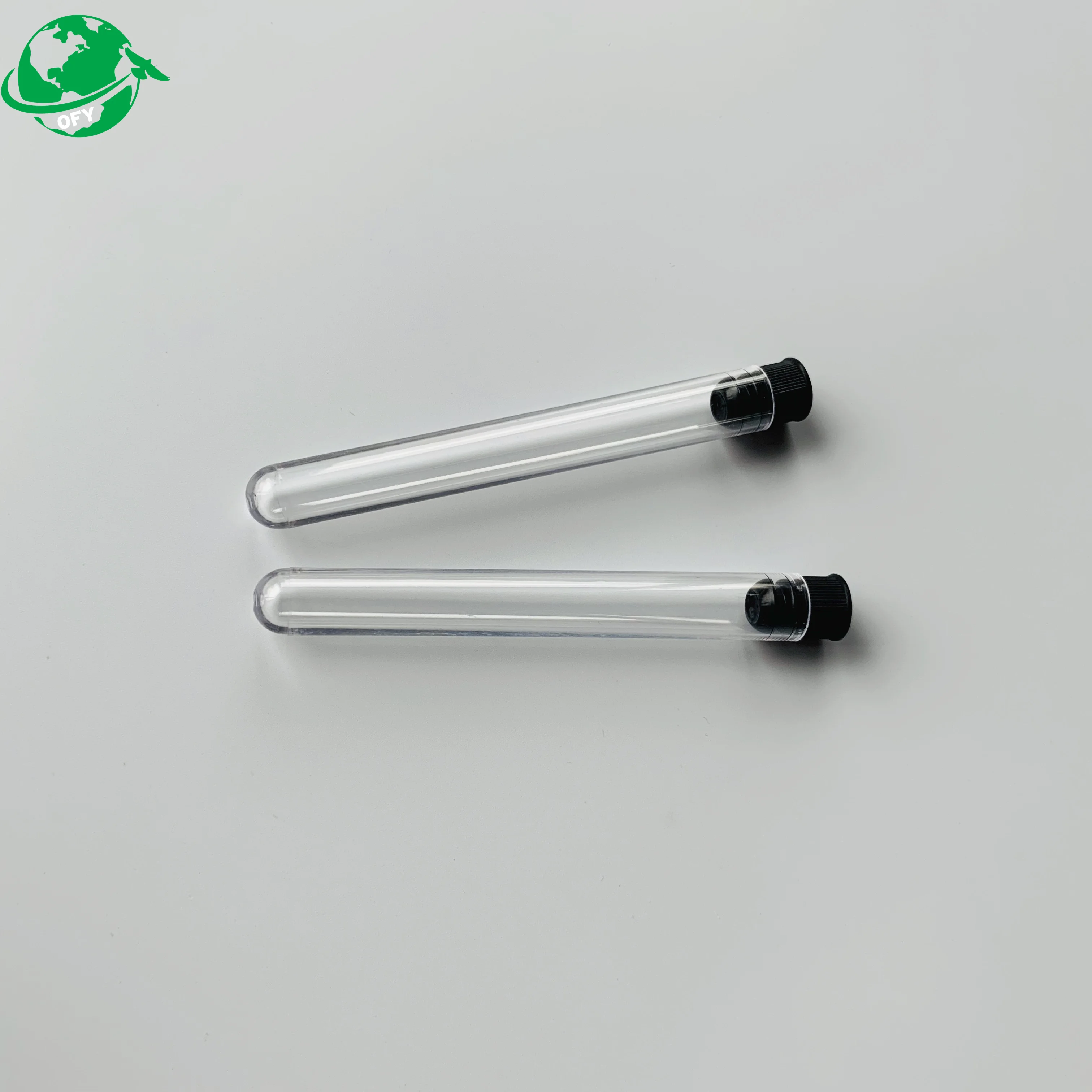 2022 round bottom hard plastic cigar tube test tube plastic with light plastic lid