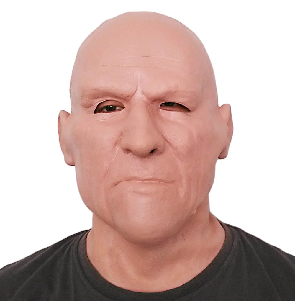 Halloween Old Man Latex Mask Strong Male Fancy Dress Rubber Full Head Realistic Human Mask Latex Disguise Mask