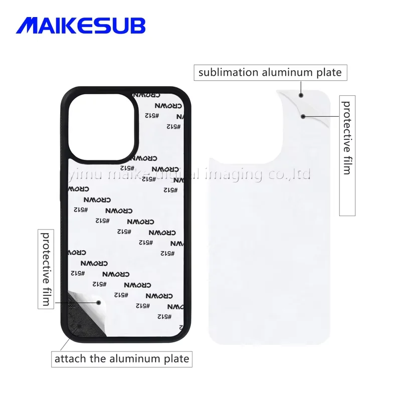 New Design Customized Tough Protection 2d Tpu Pc Colors Sublimation Phone Cases With Aluminum sheet For iPhone 13pro