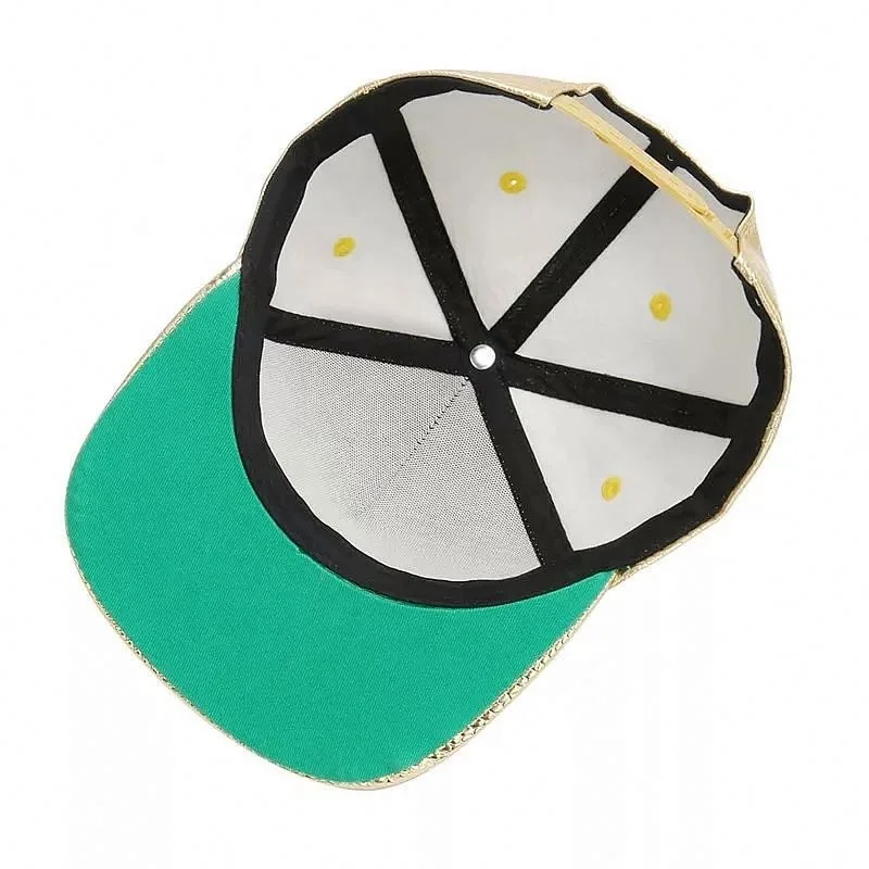 2019 Factory Wholesale Diamond Gold Dj Rap Snapback Cap PU Leather Baseball Hip Hop Cap Rhinestone Crocodile Leather Cap