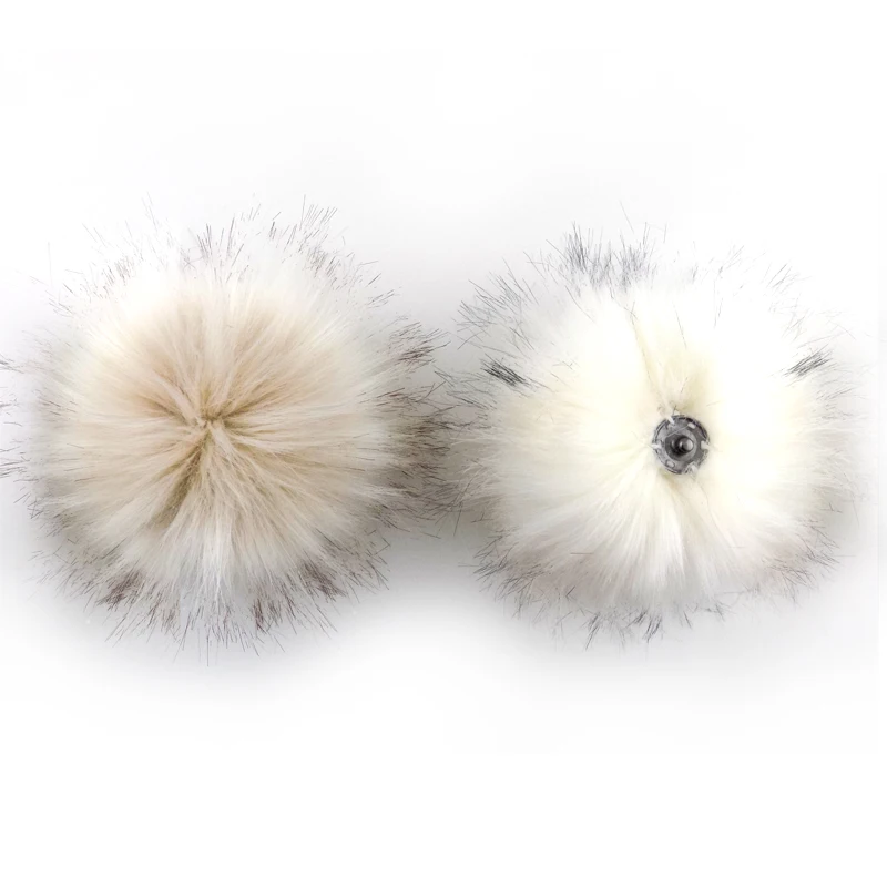 faux fur pompom for hats faux fur pom pom with snap