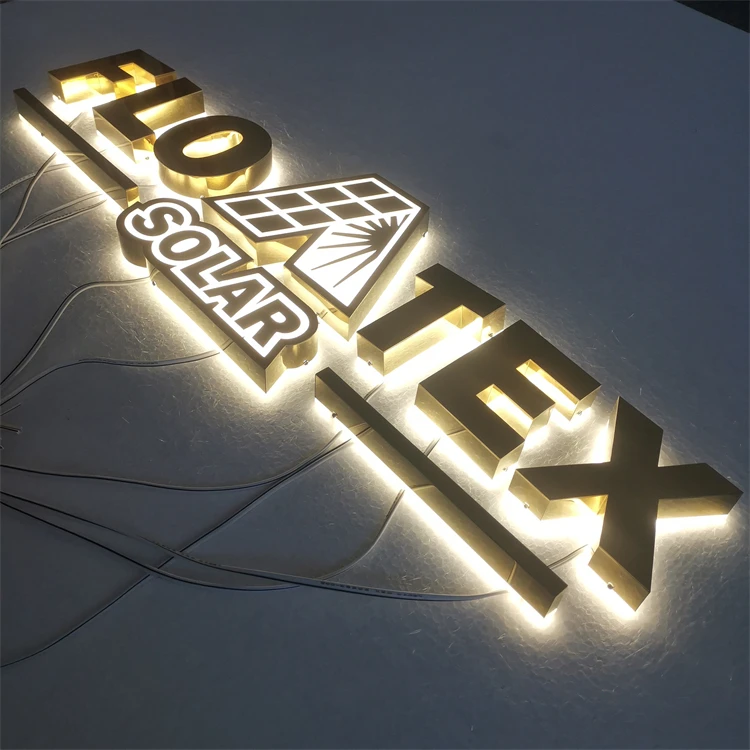 Outdoor 3D Letter Channel Light Backlit Sign Acrylic Signboard Business Logo Custom Led Illuminated Signs Neon For Storefront