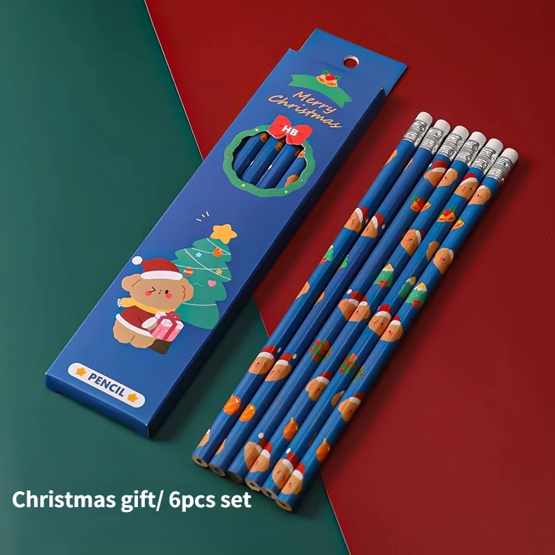 Christmas gift standard pencil 6pcs set for kids adults sketches school student