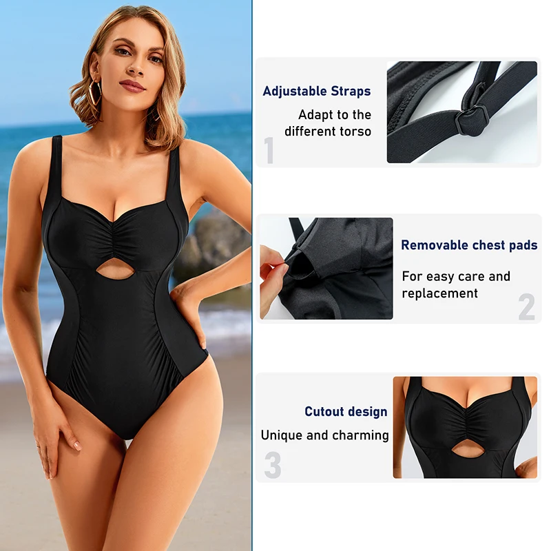 cutout design one piece swim suits sexy swimwear beachwear plus size bathing suits for women luxury