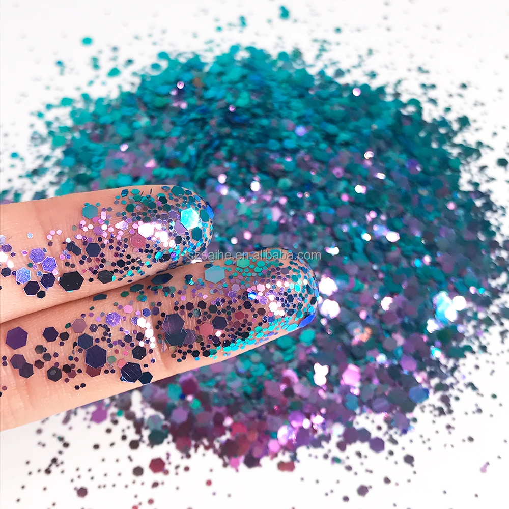 Bulk Wholesale Polyester Iridescent Dot Shape Glitter Multi-colors Mix