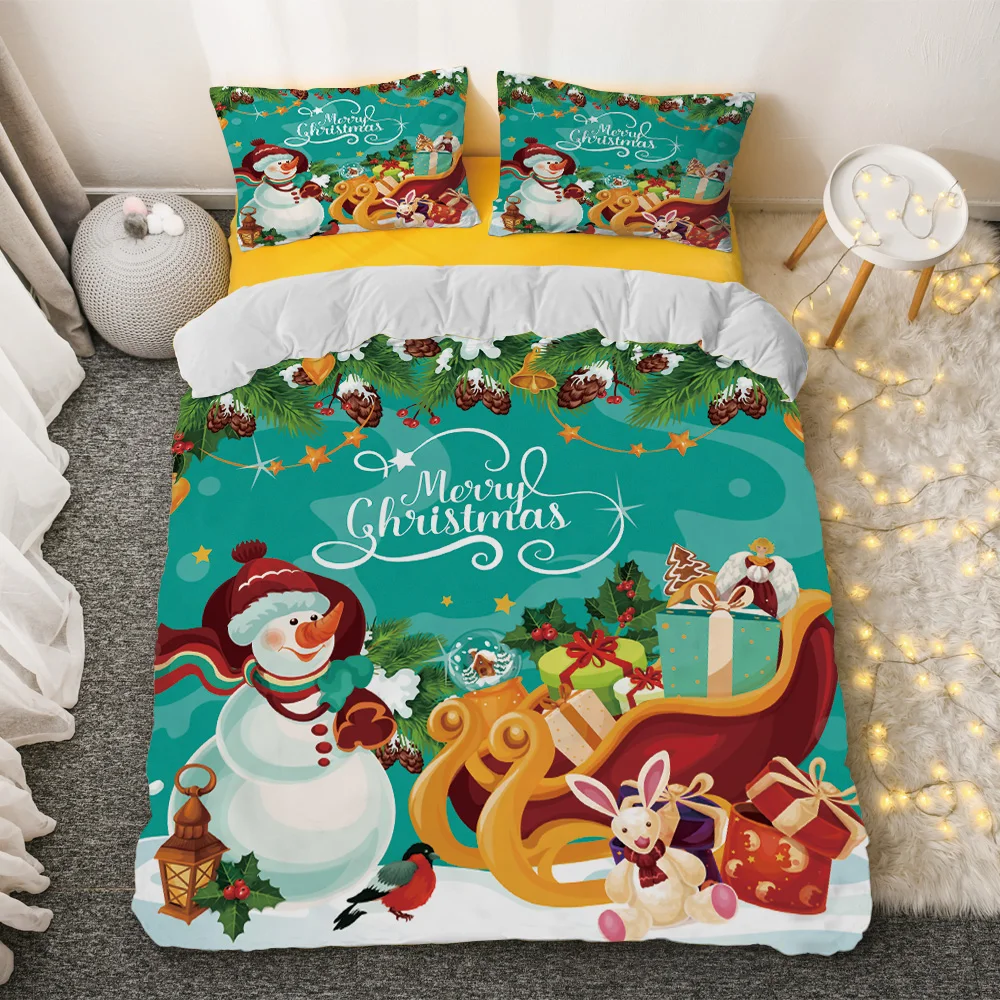 Factory Price Custom 3d Digital Printed Christmas Luxury Duvet Cover Sets kids bedding set with cartoon characters Bedding Set