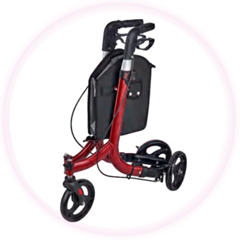 Foldable Outdoor Lightweight Aluminium Old People Adults Elderly Walking Folding Upright Walker Rollator For Seniors