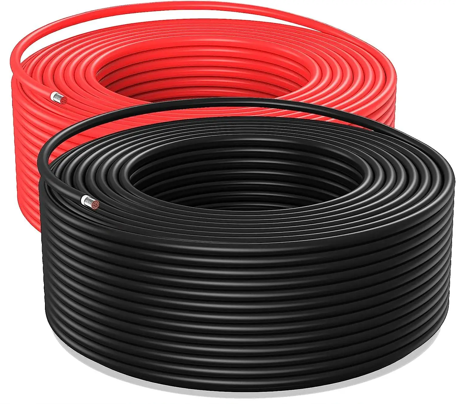 Red Black Solar Cable Photovoltaic Wire 1500VDC 12/10 AWG 4mm2 6mm2 Cable Tinned Copper for PV Panels TUV Certification