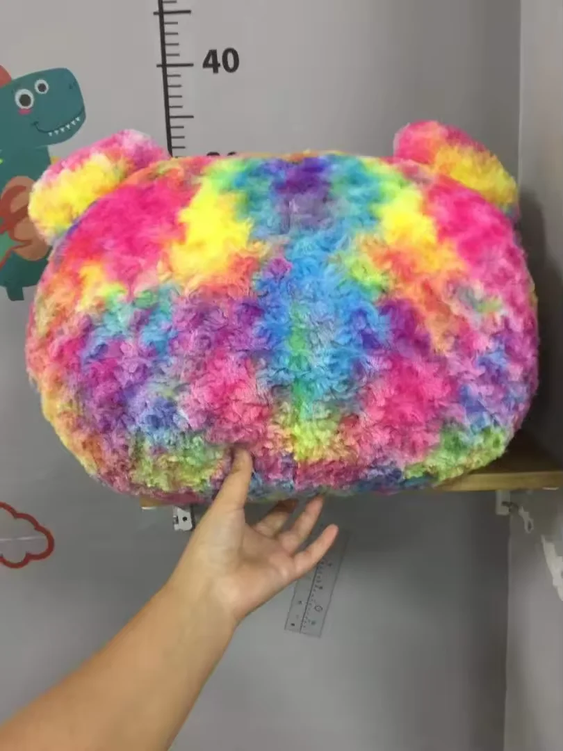 Beautiful Color changing rose swirl fur fabric tie dye  faux fur fabric for Fluffy toy throw pillows fabric