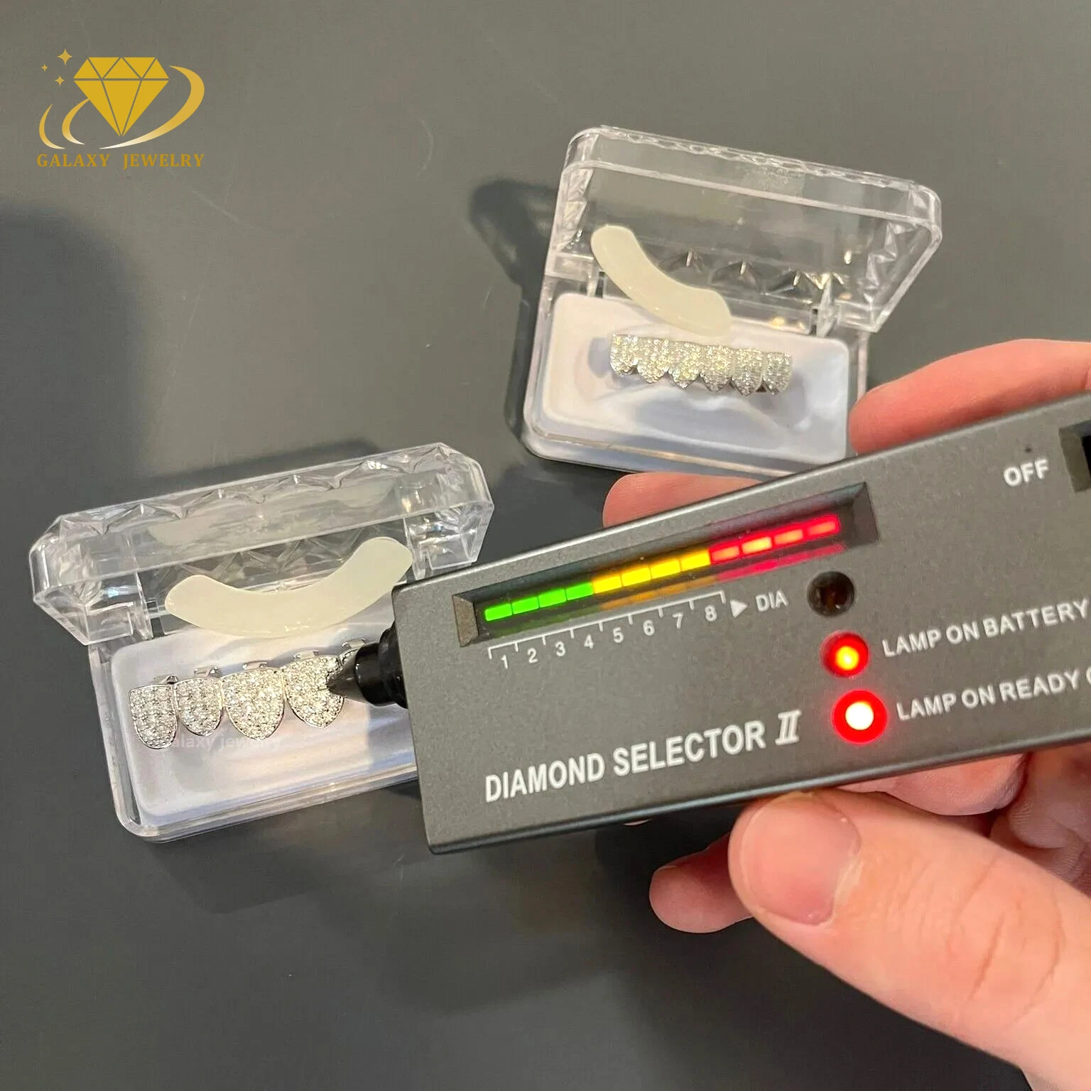 Princess Cut Vvs Moissanite Diamond Grillz 925 Silver Iced Out Teeth Grills Hiphop Invisible Setting Moissanite Custom Grillz