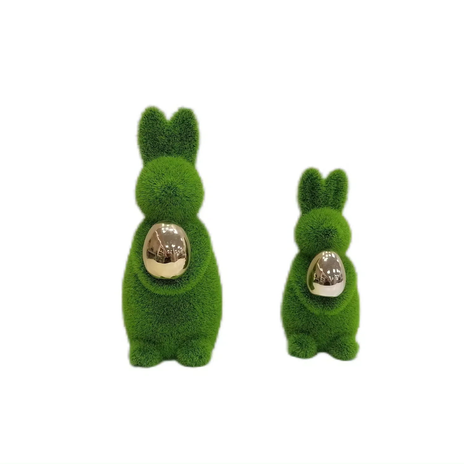 Easter Rabbit with velvet and flocking  Figurines Kids Gifts Table Accessories  decaorative objects
