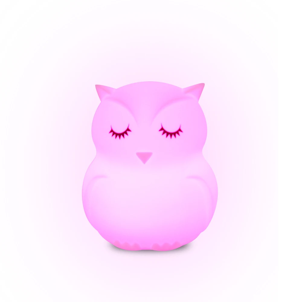 Ночник с милым прикосновением совы перезаряжаемый по USB разноцветный светодиодный светильник ночник силиконовым гелем для детской спальни настольное