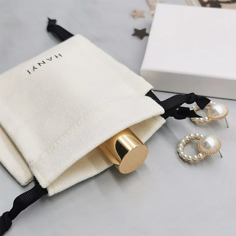 Wholesale Eco Muslin Cotton Linen Gift Packaging Pouch Customized Organic Cotton Drawstring Bag with Logo