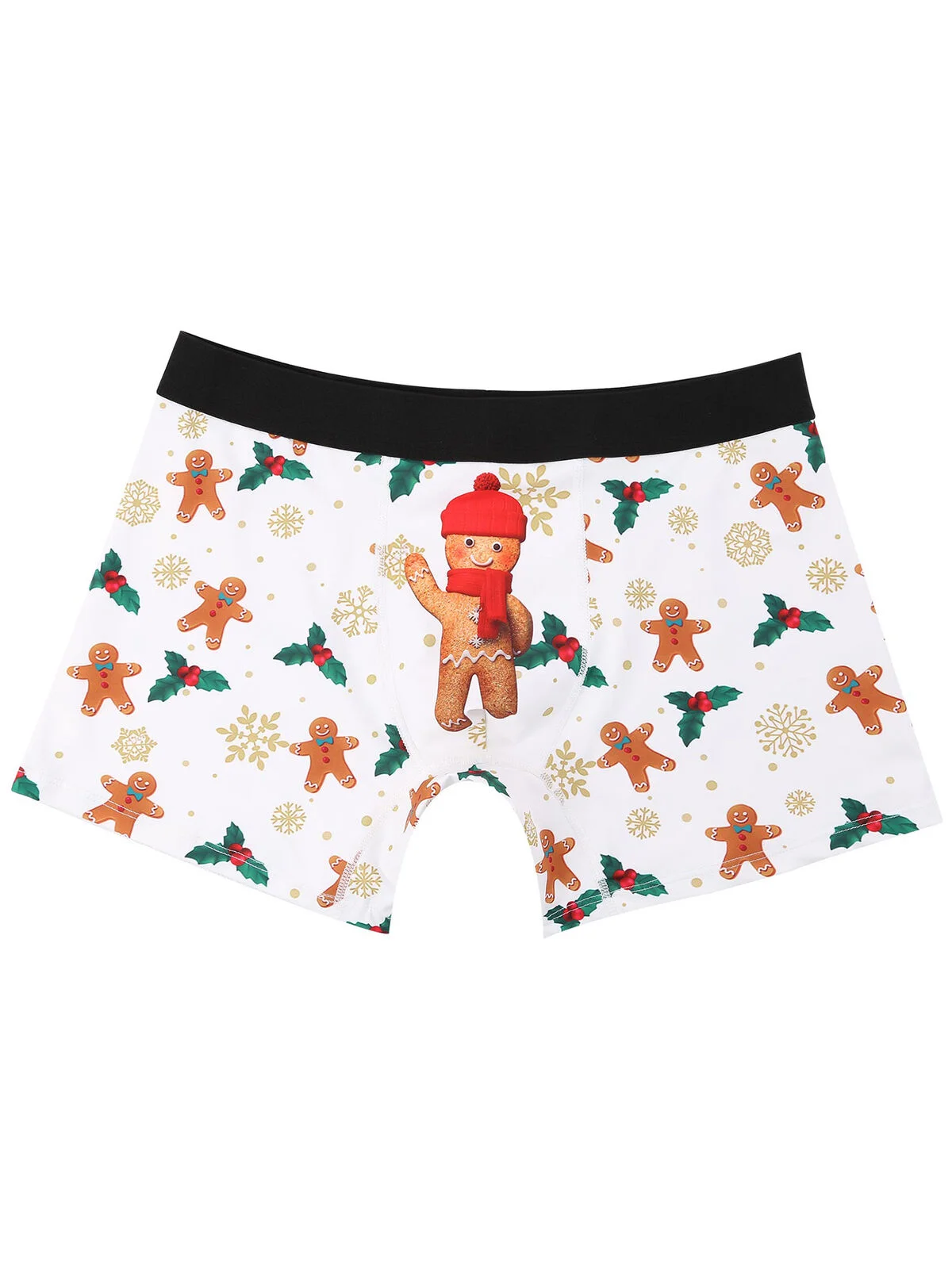 Индивидуальные Рождество, рисунок «Имбирный пряник» человек цифровая печать мужские боксёры-брифы полиэстер; Удобные и пропускающие воздух мужские трусы