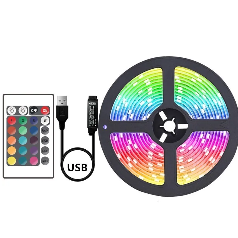 12 В, 24 В, гибкая светодиодная лента RGB, смарт-5050