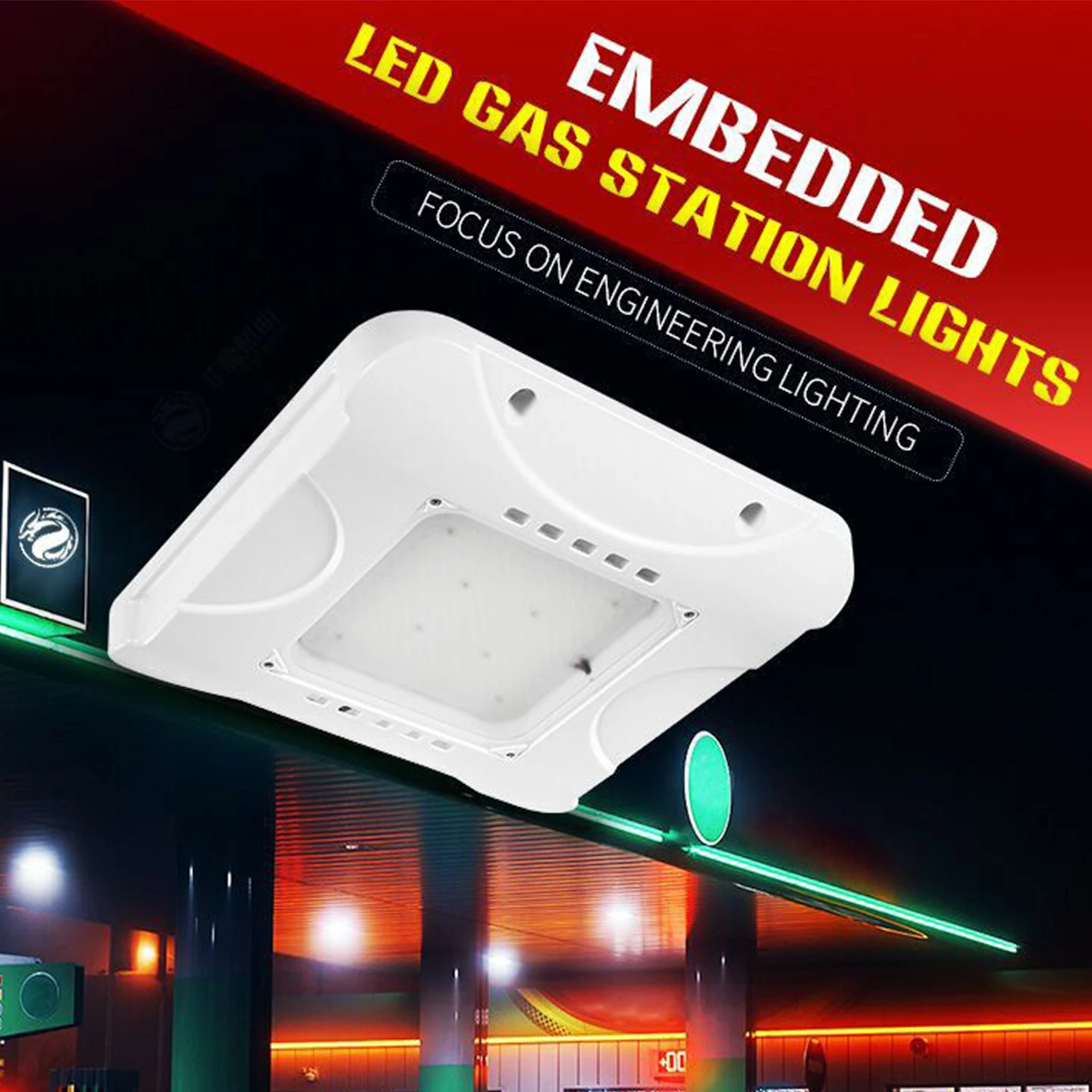 Good 100watt Square Led Canopy Facial Gas Station Light Oil Price