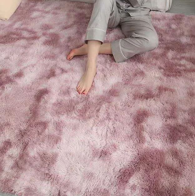 China Supplier Designer Shaggy Carpet Soft Memory Foam Living Room Loop Pile Floor Mat Solid Color Faux fur Tatami Area Rugs