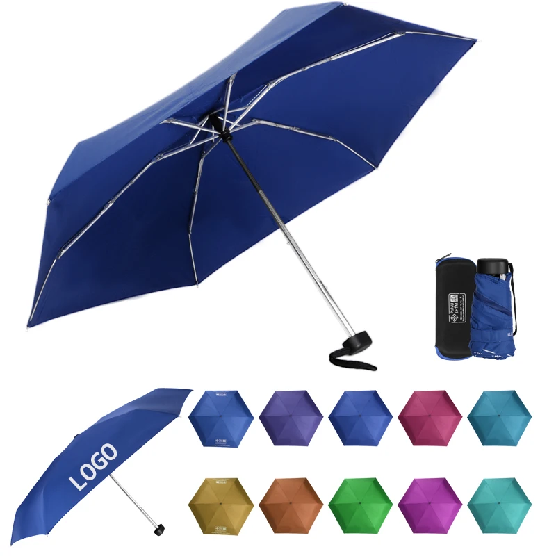 Hot Sale Fully-Automatic Mini 5 Fold Sun Rain Strong Windproof Umbrella with Custom Logo for Travel Agencies Insurance Companies