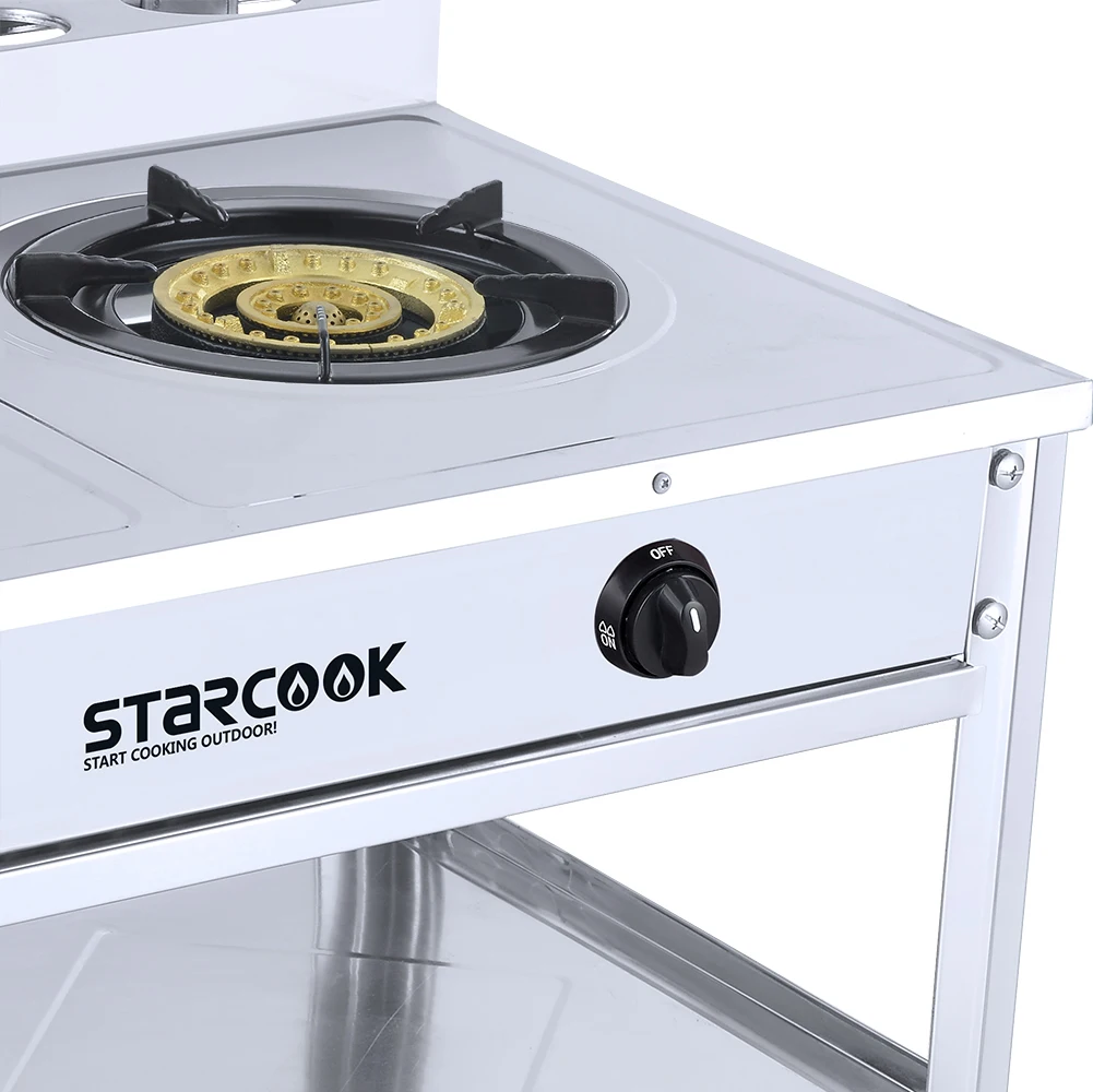 Stainless Steel Cooking Stove 2 Burner Table Gas Stove Freestanding Indoor Stove Cooktops