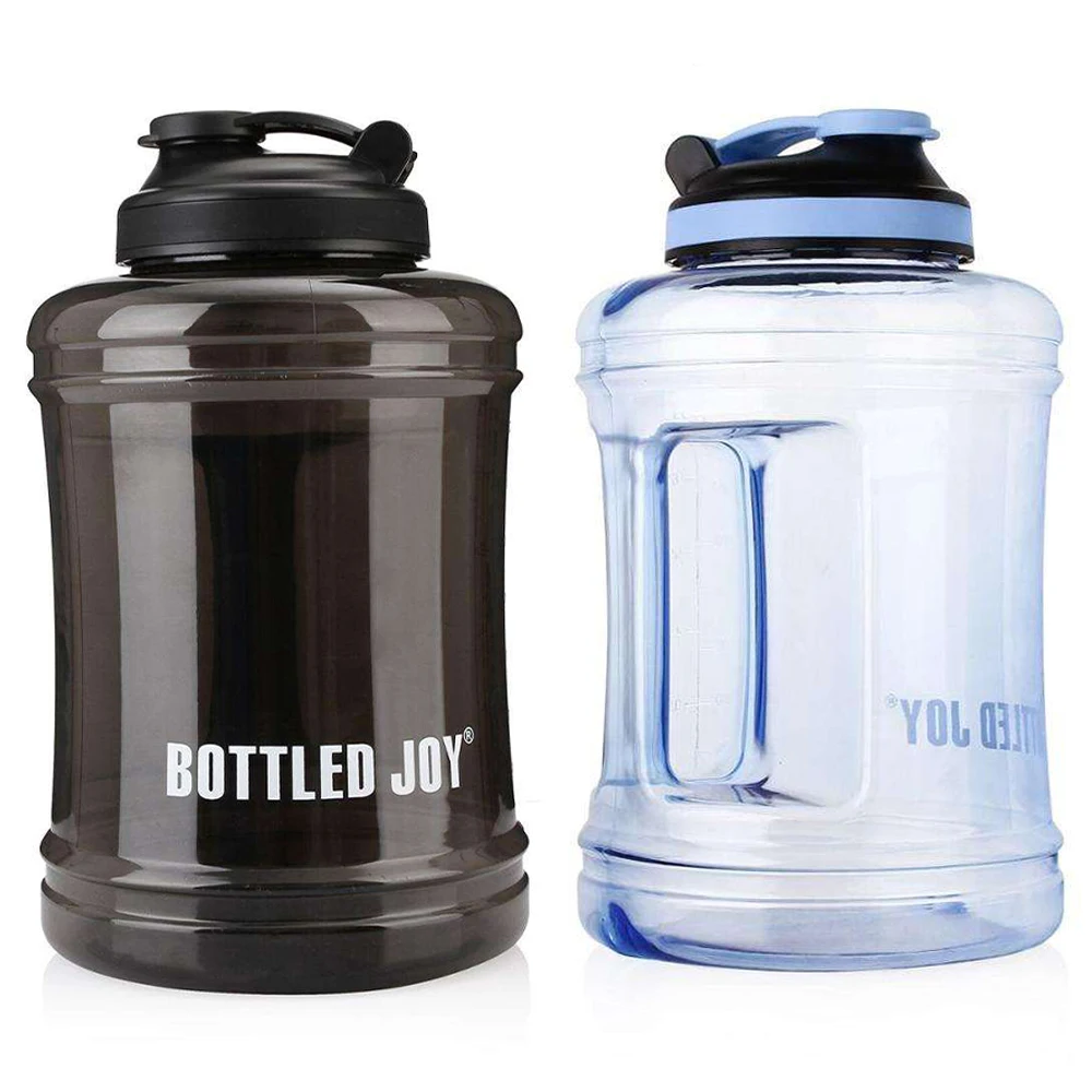 2.5L Custom Bpa Free Fitness Gym Sports Clear Plastic Water Bottle Travel Drinking Water Bottle With Time Marker And Straw