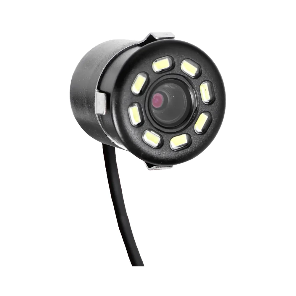 Round Housing 8 LED Lights Car Hidden Camera System Mini Reversing Camera Car System Night Vision Hd Car Rear View Camera