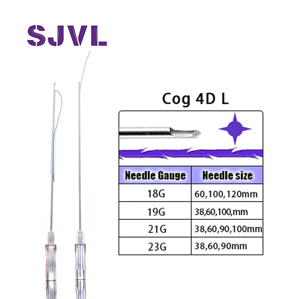 
18g 100mm L Type Half Blunt Cog 4D PDO Thread For Cheek Lifting 